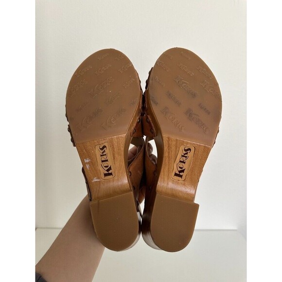 Kork-Ease Berengo Block Wedge Heel Leather Brown Western Orthopedic Women's 10 - Picture 8 of 11